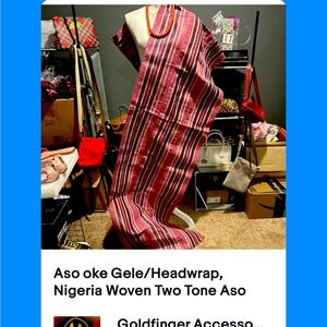 Aso oke Gele/Headwrap, Nigeria Woven Two Tone Aso Oke For Africa Wedding Attire